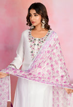 Load image into Gallery viewer, White Viscose Readymade Pakistani Suit
