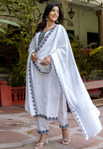 Load image into Gallery viewer, White Viscose Readymade Pant Style Suit
