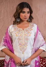 Load image into Gallery viewer, White Viscose Readymade Pant Style Suit
