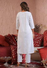 Load image into Gallery viewer, White Viscose Readymade Pant Style Suit
