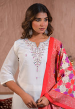 Load image into Gallery viewer, White Viscose Readymade Pant Style Suit
