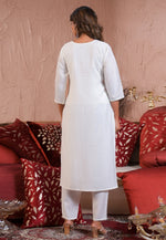 Load image into Gallery viewer, White Viscose Readymade Pant Style Suit
