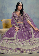 Load image into Gallery viewer, Wine Art Silk Circular Lehenga Choli
