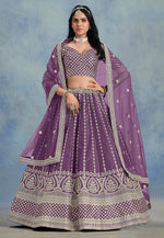 Load image into Gallery viewer, Wine Art Silk Circular Lehenga Choli
