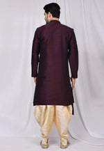 Load image into Gallery viewer, Wine Art Silk Indo Western Suit
