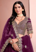 Load image into Gallery viewer, Wine Art Silk Lehenga Choli
