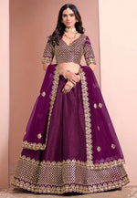 Load image into Gallery viewer, Wine Art Silk Lehenga Choli
