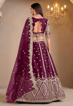 Load image into Gallery viewer, Wine Art Silk Lehenga Choli
