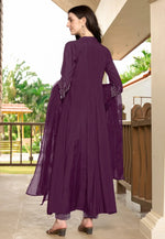 Load image into Gallery viewer, Wine Art Silk Readymade Pant Style Suit
