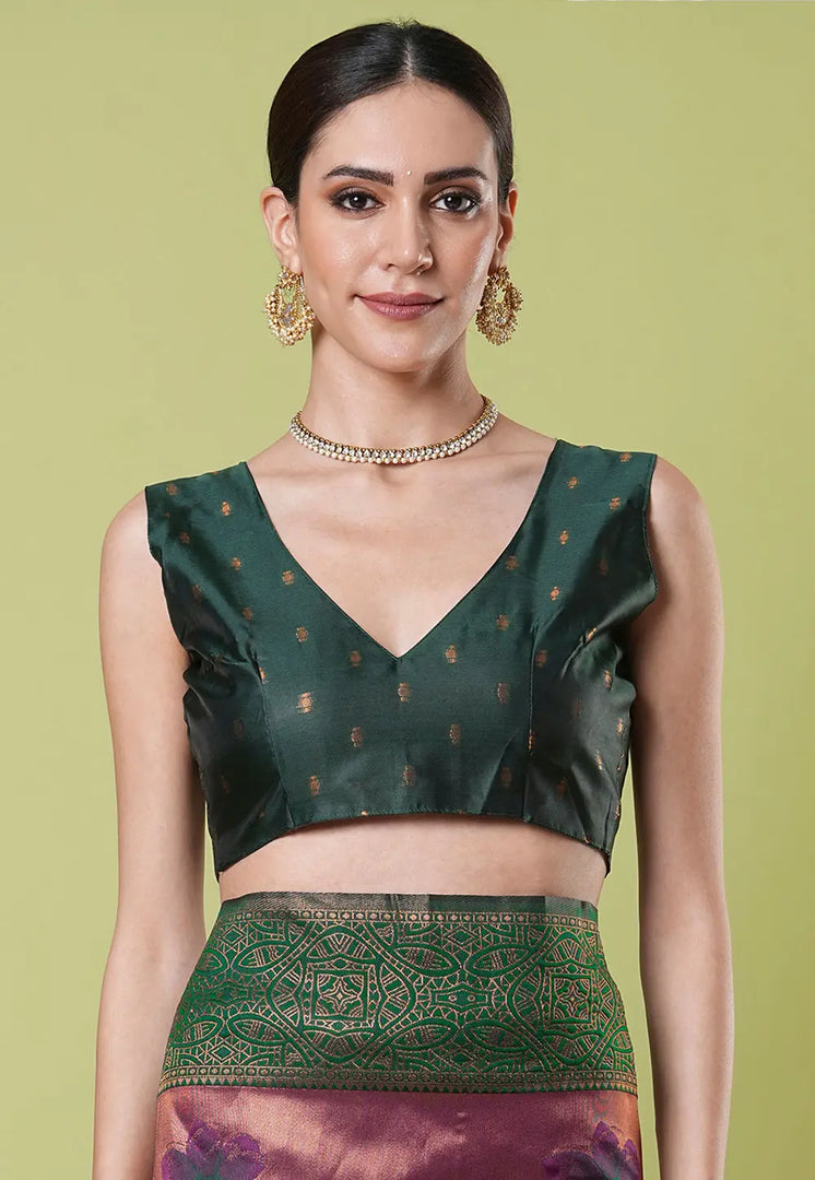 Wine Banarasi Silk Saree