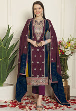 Load image into Gallery viewer, Wine Chinon Chiffon Pakistani Suit
