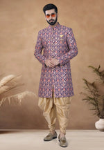 Load image into Gallery viewer, Wine Cotton Indo Western Suit
