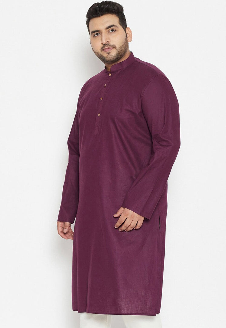 Wine Cotton Kurta Pajama