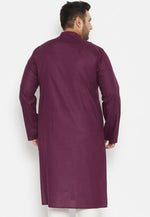 Load image into Gallery viewer, Wine Cotton Kurta Pajama
