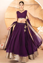 Load image into Gallery viewer, Wine Faux Georgette Lehenga Choli
