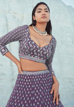 Load image into Gallery viewer, Wine Georgette A Line Lehenga Choli

