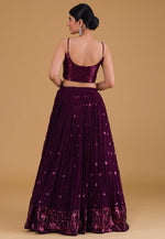 Load image into Gallery viewer, Wine Georgette Circular Lehenga Choli
