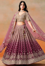 Load image into Gallery viewer, Wine Georgette Circular Lehenga Choli
