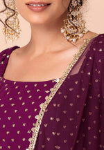 Load image into Gallery viewer, Wine Georgette Lehenga Choli
