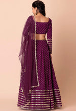 Load image into Gallery viewer, Wine Georgette Lehenga Choli
