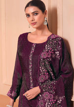 Load image into Gallery viewer, Wine Georgette Pakistani Suit
