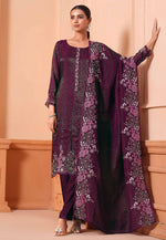 Load image into Gallery viewer, Wine Georgette Pakistani Suit
