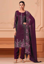 Load image into Gallery viewer, Wine Georgette Pakistani Suit
