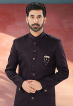 Load image into Gallery viewer, Wine Jacquard Indo Western Suit
