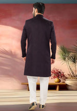 Load image into Gallery viewer, Wine Jacquard Indo Western Suit
