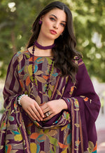 Load image into Gallery viewer, Wine Muslin Pakistani Suit
