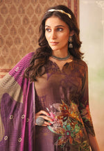 Load image into Gallery viewer, Wine Muslin Pakistani Suit
