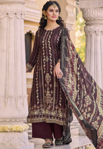 Load image into Gallery viewer, Wine Muslin Palazzo Suit
