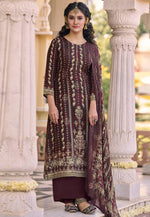 Load image into Gallery viewer, Wine Muslin Palazzo Suit
