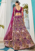 Load image into Gallery viewer, Wine Net A Line Lehenga Choli
