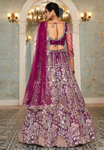 Load image into Gallery viewer, Wine Net Lehenga Choli
