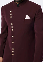 Load image into Gallery viewer, Wine Rayon Indo Western Sherwani
