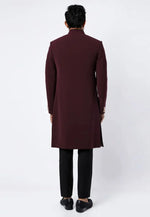 Load image into Gallery viewer, Wine Rayon Indo Western Sherwani
