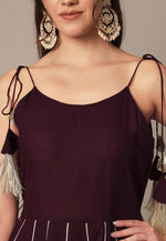 Load image into Gallery viewer, Wine Rayon Readymade Gharara Suit

