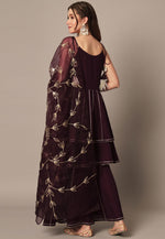 Load image into Gallery viewer, Wine Rayon Readymade Gharara Suit
