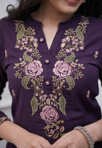 Load image into Gallery viewer, Wine Rayon Readymade Pant Style Suit
