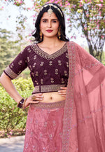 Load image into Gallery viewer, Wine Silk A Line Lehenga Choli
