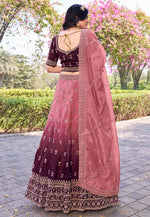 Load image into Gallery viewer, Wine Silk A Line Lehenga Choli
