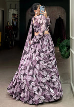 Load image into Gallery viewer, Wine Silk Floral Lehenga choli
