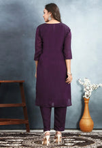 Load image into Gallery viewer, Wine Silk Kurta Set With Pent
