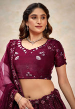Load image into Gallery viewer, Wine Silk Lehenga Choli
