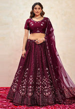 Load image into Gallery viewer, Wine Silk Lehenga Choli

