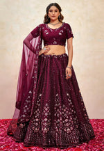 Load image into Gallery viewer, Wine Silk Lehenga Choli
