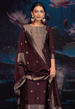 Load image into Gallery viewer, Wine Silk Pakistani Suit
