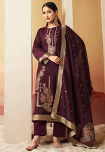 Load image into Gallery viewer, Wine Silk Pant Style Suit
