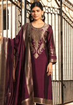 Load image into Gallery viewer, Wine Silk Pant Style Suit
